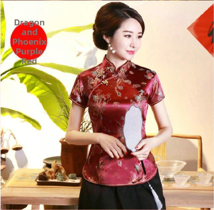 Jadeite Lady – Vylepšený retro top v štýle cheongsam, čínske retro Tang oblečenie, hanfu, Zen čaj do práce