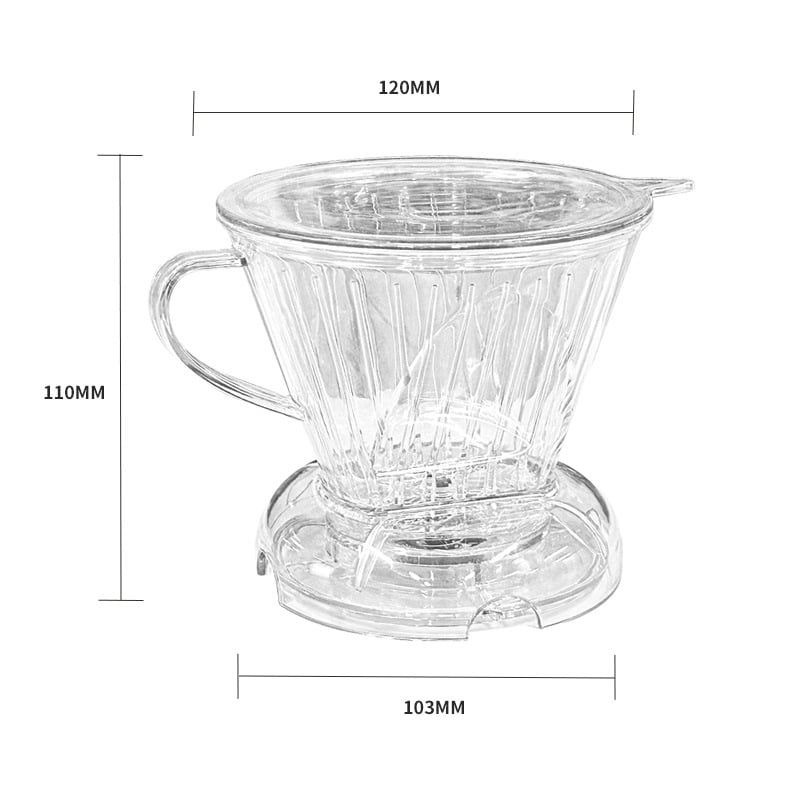 V60 filter pohár s prepínačom, bez papierového filtra, na čaj a kávu