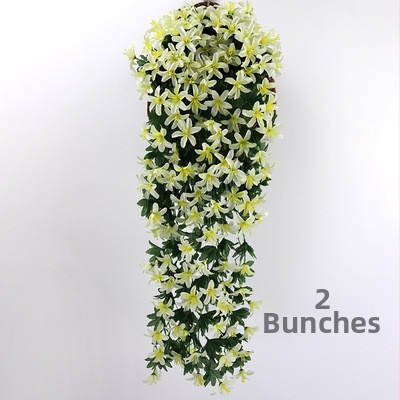 Syntetické kvety ľalia na stenu, hodvábne kvety, visiace viniče s orchideou