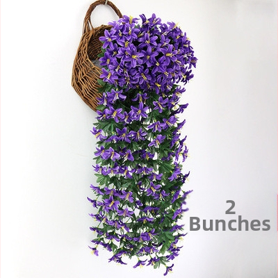 Syntetické kvety ľalia na stenu, hodvábne kvety, visiace viniče s orchideou