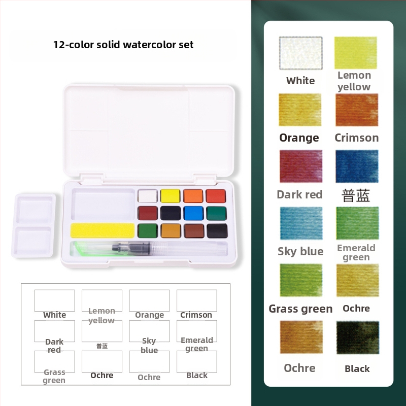 Master 10401 Set čvrstih akvarel boja za djecu, DIY umjetnički materijali, perivo, 24 boje