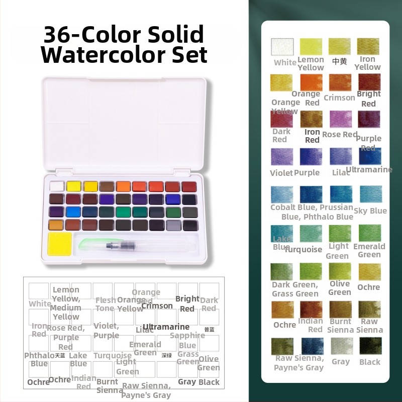 Master 10401 Set čvrstih akvarel boja za djecu, DIY umjetnički materijali, perivo, 24 boje