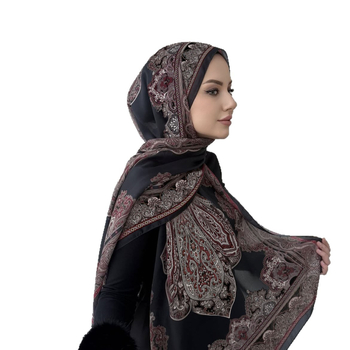 Gradiens mintás chiffon hosszú sál, légáteresztő, puha és divatos fejkendő tavasz–nyárra.