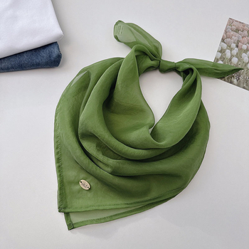 Nylon négyszögletes sál élénk dopamin árnyalatokban, vékony, mindennapi közlekedéshez és irodai viselethez, napvédelem, 65×65 cm