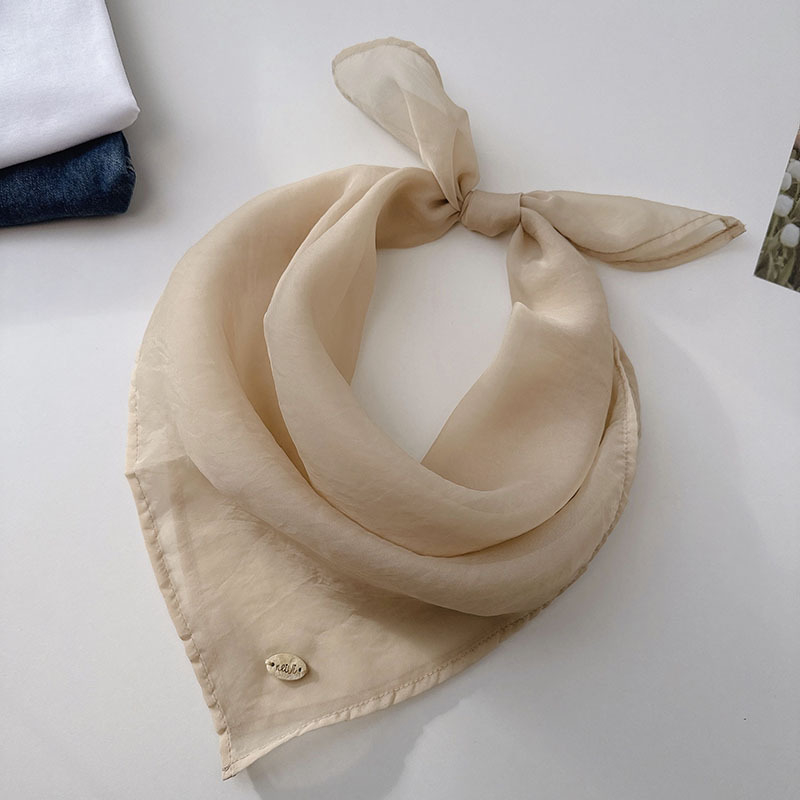 Nylon négyszögletes sál élénk dopamin árnyalatokban, vékony, mindennapi közlekedéshez és irodai viselethez, napvédelem, 65×65 cm