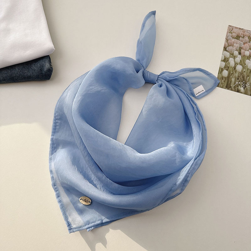 Nylon négyszögletes sál élénk dopamin árnyalatokban, vékony, mindennapi közlekedéshez és irodai viselethez, napvédelem, 65×65 cm