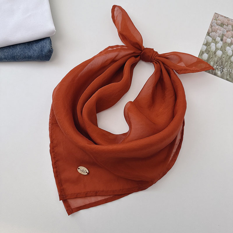 Nylon négyszögletes sál élénk dopamin árnyalatokban, vékony, mindennapi közlekedéshez és irodai viselethez, napvédelem, 65×65 cm