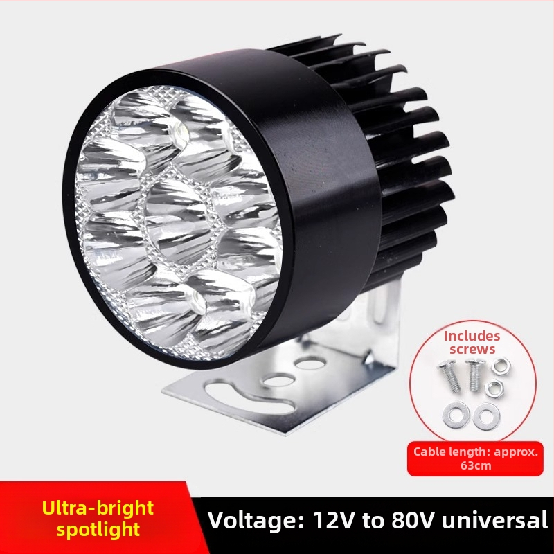 Externý ultra jasný LED predný svetlomet pre elektrické bicykle a trojkolesové elektromobily, 12V pre nočné jazdy