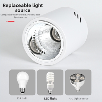 E27 okrúhly downlight s povrchovou montážou, priemer 4–6 palcov, vintage kryt s tienidlom, na strop alebo visacie uchytenie