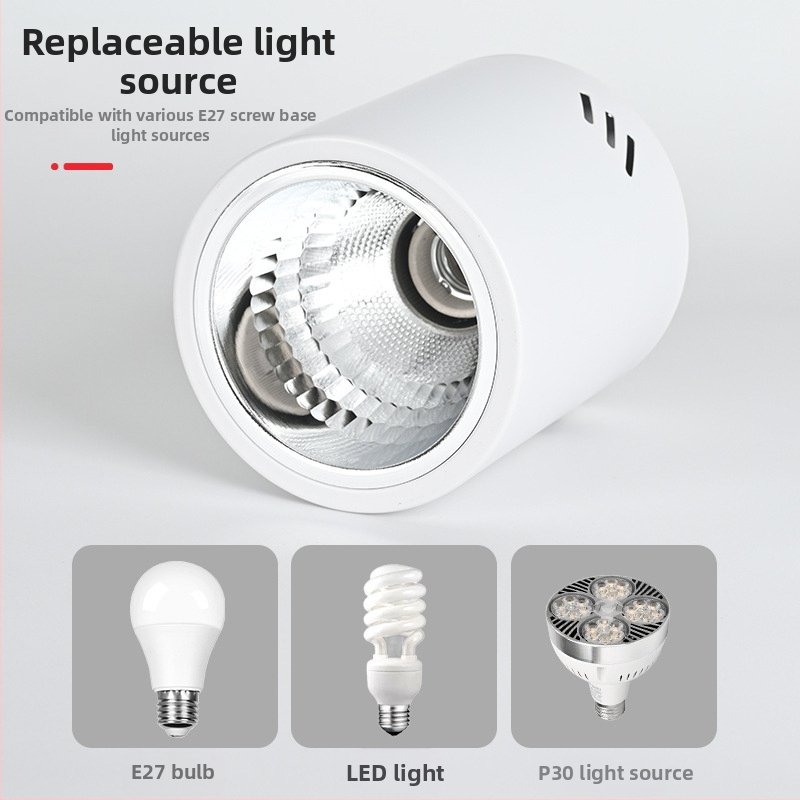 E27 okrúhly downlight s povrchovou montážou, priemer 4–6 palcov, vintage kryt s tienidlom, na strop alebo visacie uchytenie