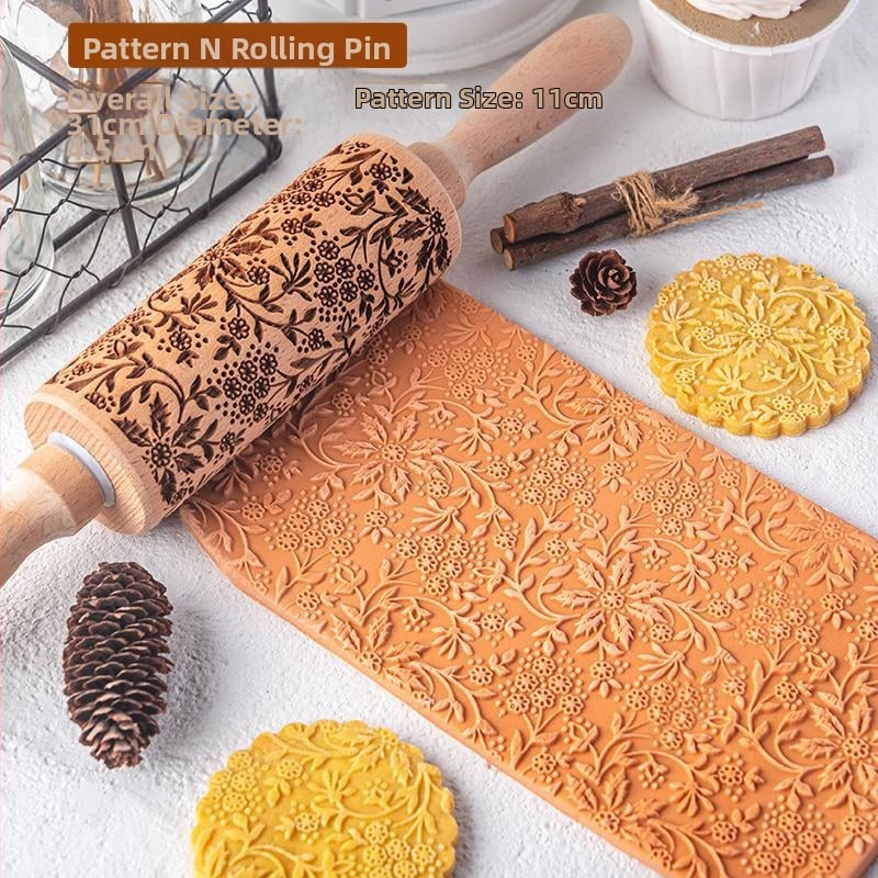 Kreatívny valček s reliéfnym vzorom na koláčiky a fondán – domáci kuchynský nástroj na pečenie
