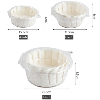 Basque štýlu neohýbateľný silikónový papier na pečenie, pre 4/6/8 palcové cheesecaky, balené po 25 alebo 50 listov