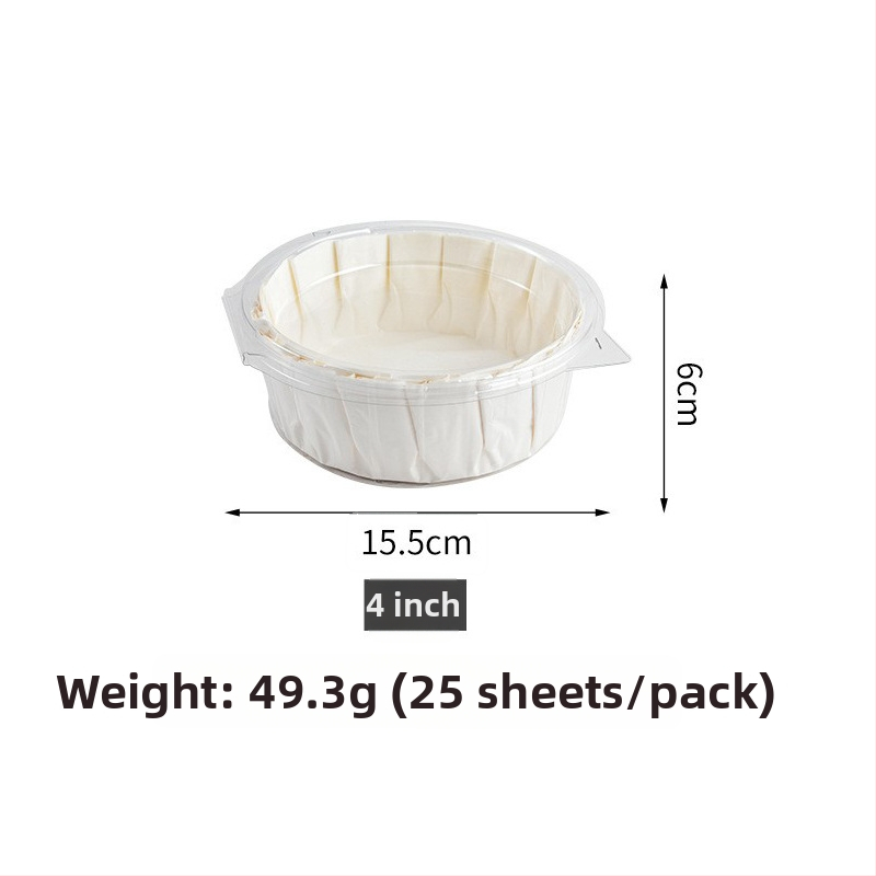 Basque štýlu neohýbateľný silikónový papier na pečenie, pre 4/6/8 palcové cheesecaky, balené po 25 alebo 50 listov