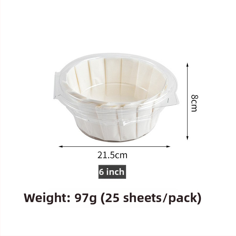 Basque štýlu neohýbateľný silikónový papier na pečenie, pre 4/6/8 palcové cheesecaky, balené po 25 alebo 50 listov