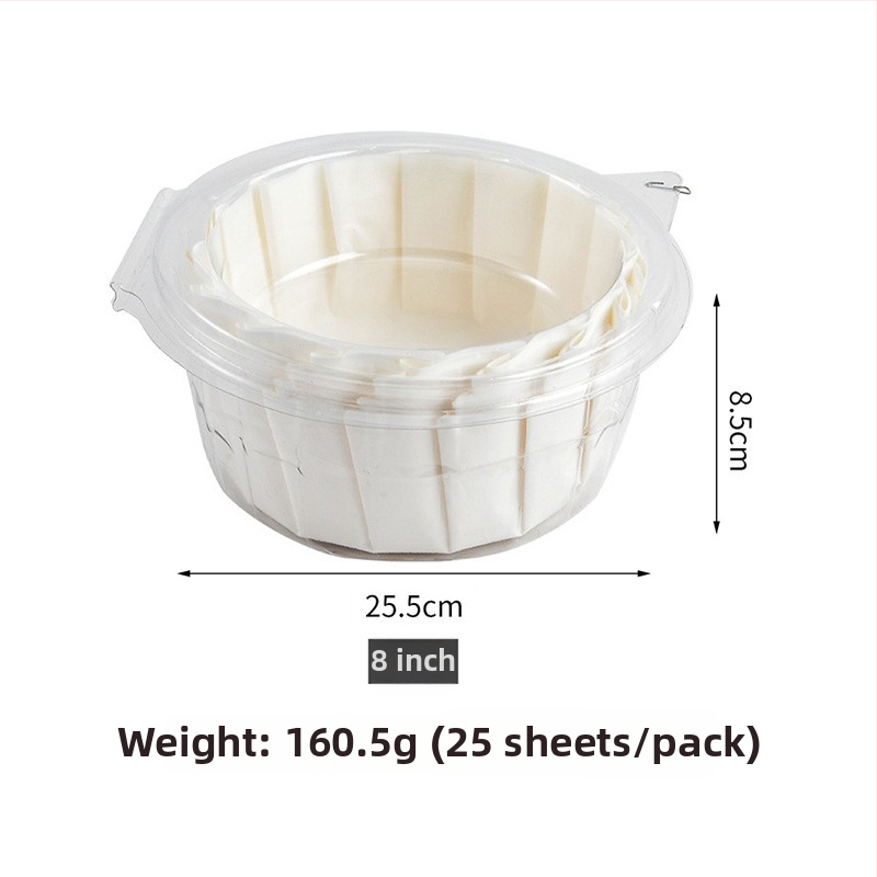 Basque štýlu neohýbateľný silikónový papier na pečenie, pre 4/6/8 palcové cheesecaky, balené po 25 alebo 50 listov