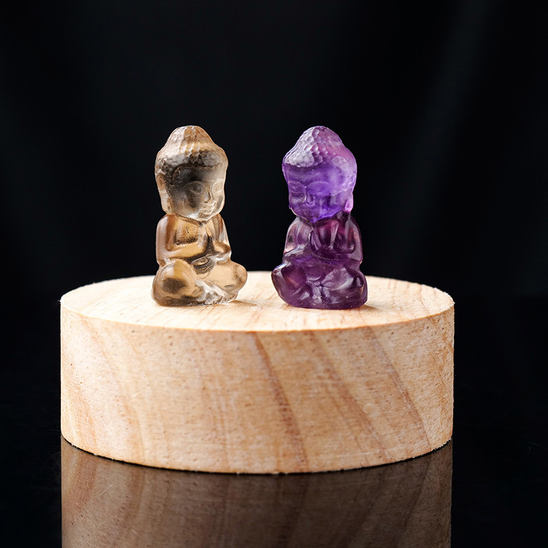 Prirodni ametist Budha – mini figura za privjesak, DIY kamen dekoracija