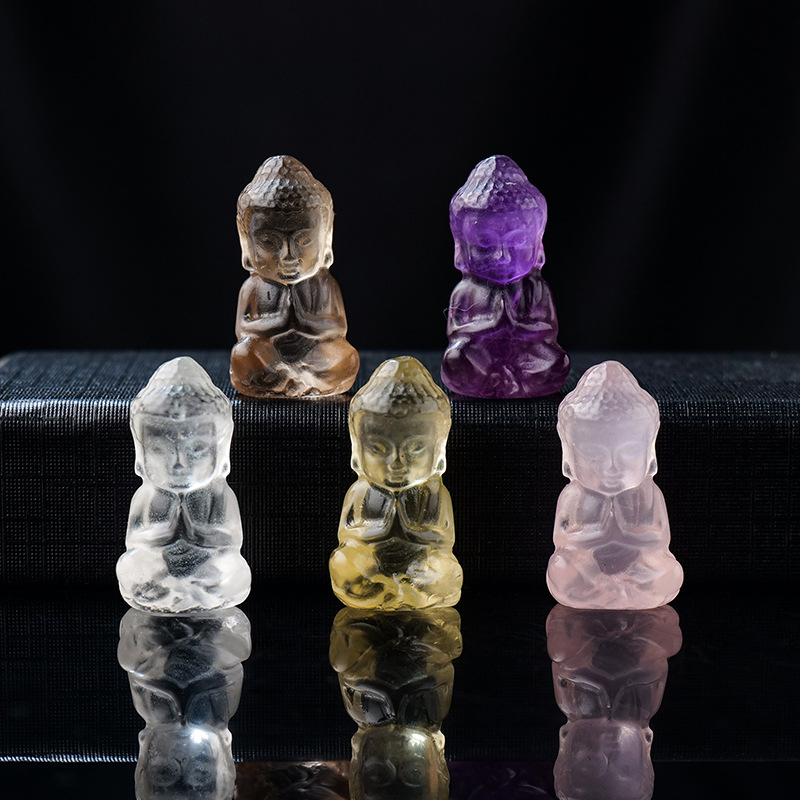 Prirodni ametist Budha – mini figura za privjesak, DIY kamen dekoracija