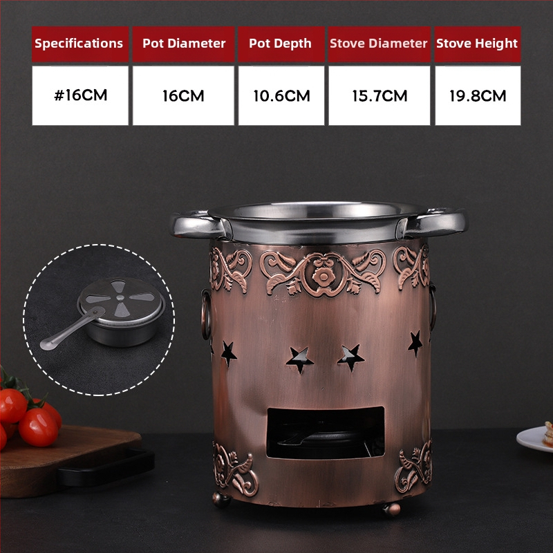 Prenosný jednopriestorový alkoholový hot pot na špízy a hovädzie žalúdky, vonkajší čínsky štýl, mini hrniec