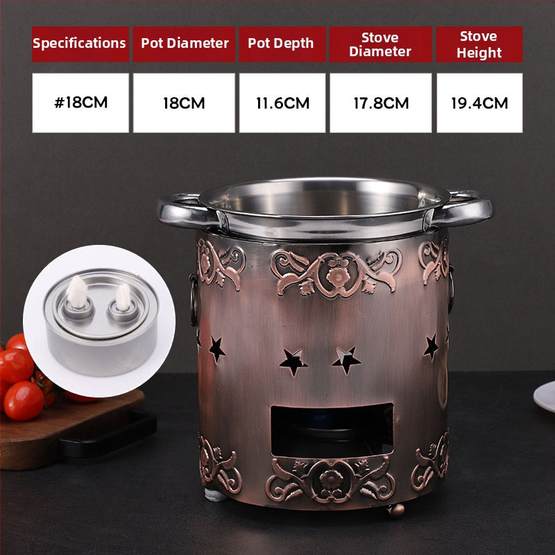 Prenosný jednopriestorový alkoholový hot pot na špízy a hovädzie žalúdky, vonkajší čínsky štýl, mini hrniec