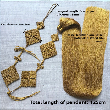 125 cm predĺžený čínsky uzlový prívesok s etnickým štýlom – sviatočná ozdoba pre šťastie