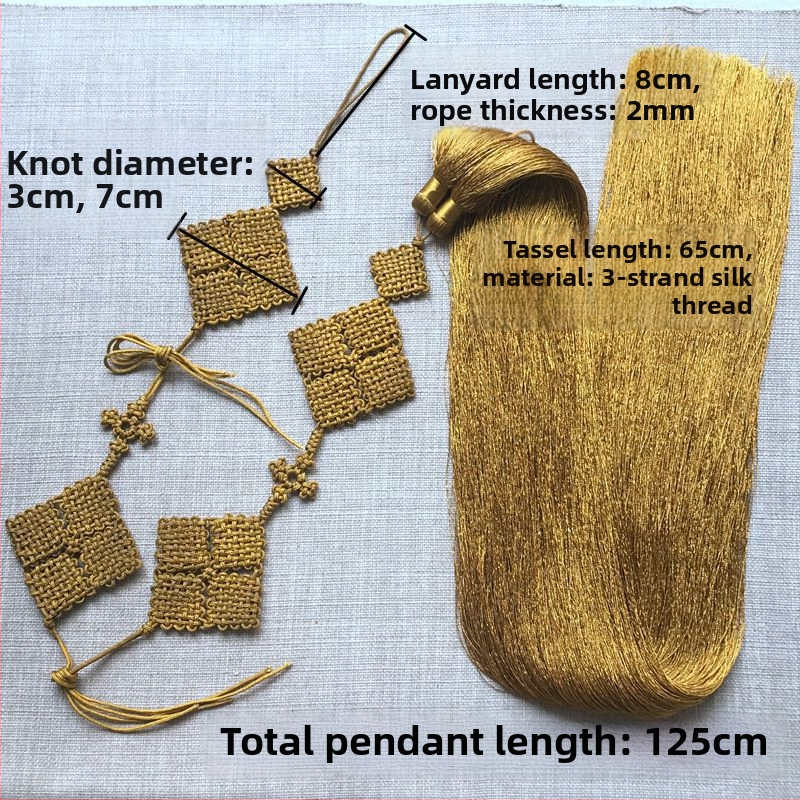 125 cm predĺžený čínsky uzlový prívesok s etnickým štýlom – sviatočná ozdoba pre šťastie