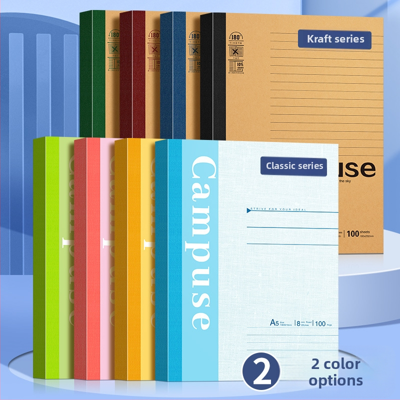 B5 poznámkový blok s mäkkou väzbou, lepené zväzky, papier 75 g/m², 100–200 strán, do práce, do školy a denník
