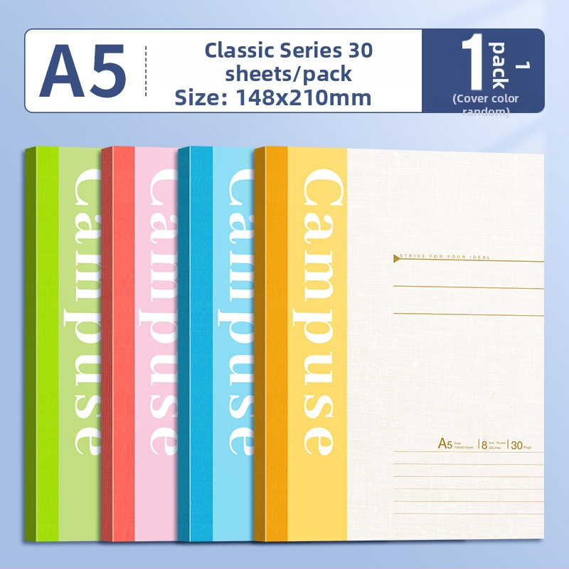 B5 poznámkový blok s mäkkou väzbou, lepené zväzky, papier 75 g/m², 100–200 strán, do práce, do školy a denník