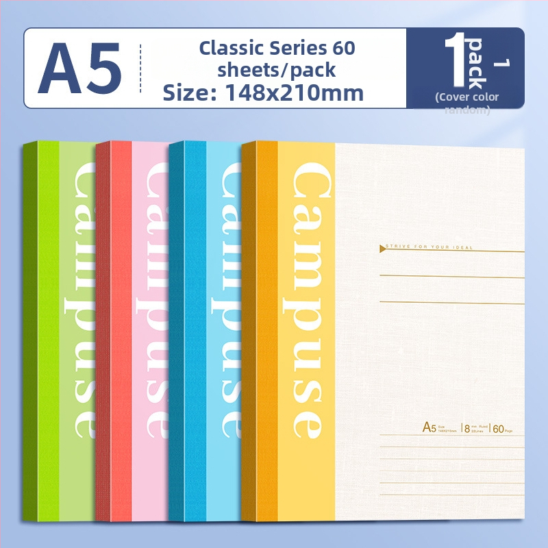 B5 poznámkový blok s mäkkou väzbou, lepené zväzky, papier 75 g/m², 100–200 strán, do práce, do školy a denník