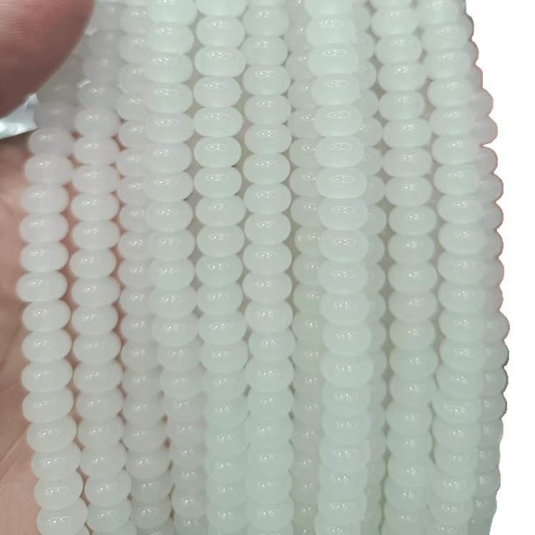 Staklene kristalne perle u obliku kotačića, 8x5 mm, imitacija jade, za DIY narukvicu