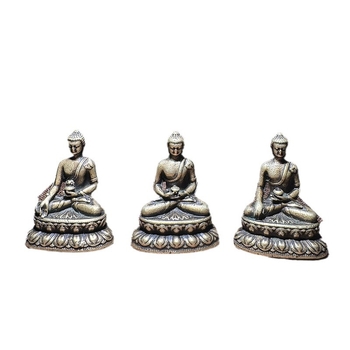 Starostlivo vyrezávaná meďová mini Buddha soška - prenosná vrecková veľkosť, Šakyamún Buddha