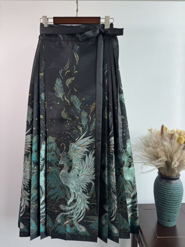 Crveni hanfu s teškom zlatnom izvezom i suknjom s dizajnom horse-face, tradicionalni kineski stil, nova hanfu za vjenčanje i zaruke