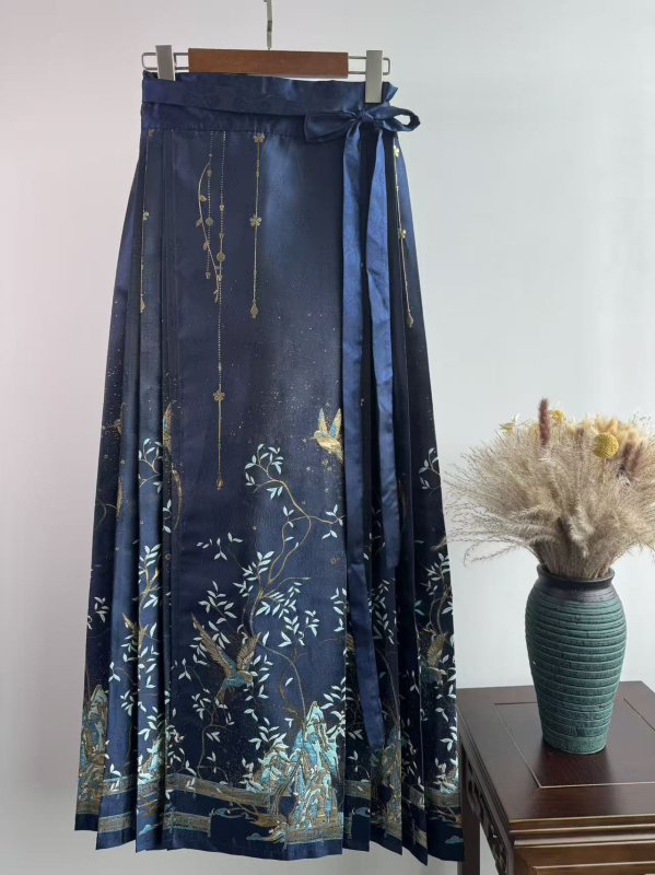 Crveni hanfu s teškom zlatnom izvezom i suknjom s dizajnom horse-face, tradicionalni kineski stil, nova hanfu za vjenčanje i zaruke