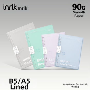 Inrik Spiralný zápisník na voľné písanie, formát A5/B5, s odnímateľnými vnútornými stranami, linky alebo štvorce, offset papier