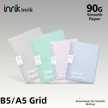 Inrik Spiralný zápisník na voľné písanie, formát A5/B5, s odnímateľnými vnútornými stranami, linky alebo štvorce, offset papier