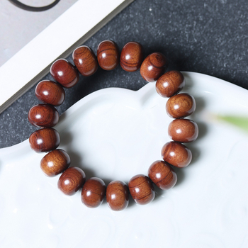 Brățară vintage din lemn african de santal cu mărgele de abac și mărgele Buddha, design minimalist, unisex