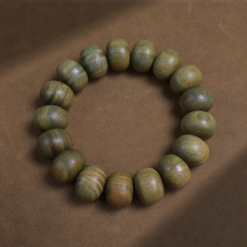 Brățară vintage din lemn african de santal cu mărgele de abac și mărgele Buddha, design minimalist, unisex