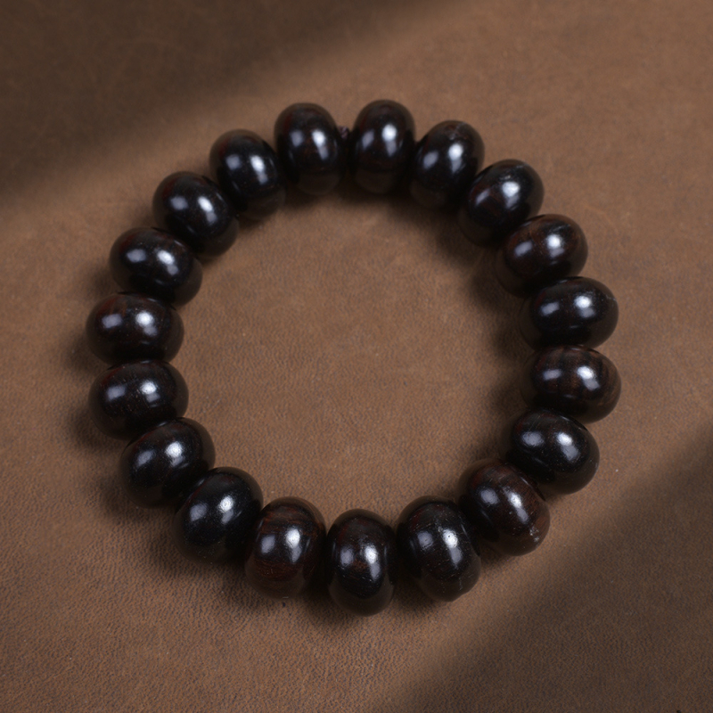 Brățară vintage din lemn african de santal cu mărgele de abac și mărgele Buddha, design minimalist, unisex