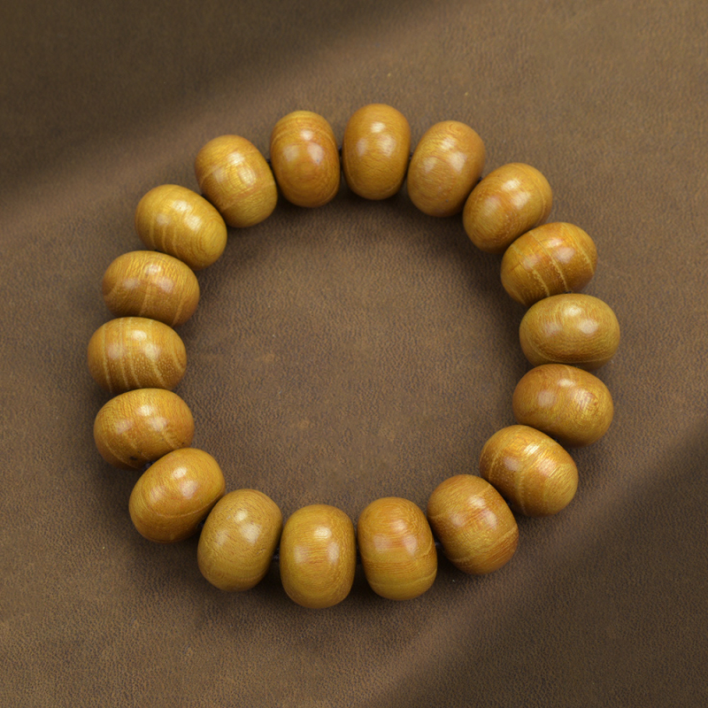Brățară vintage din lemn african de santal cu mărgele de abac și mărgele Buddha, design minimalist, unisex