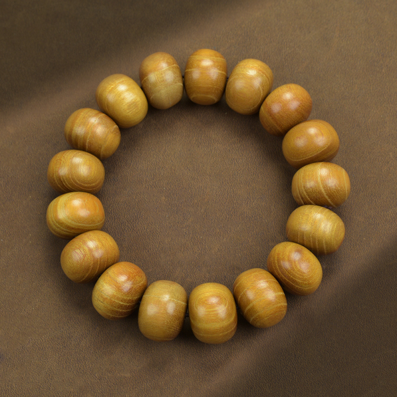 Brățară vintage din lemn african de santal cu mărgele de abac și mărgele Buddha, design minimalist, unisex