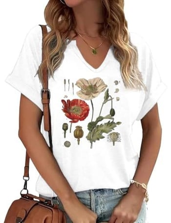 Tricou de vară pentru femei cu mânecă scurtă și decolteu în V, la modă, imprimat 3D, la modă, la vânzare 