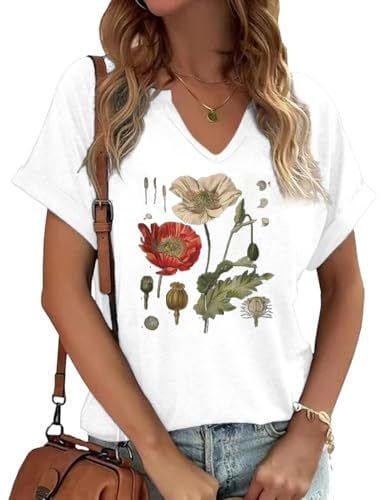 Tricou de vară pentru femei cu mânecă scurtă și decolteu în V, la modă, imprimat 3D, la modă, la vânzare 