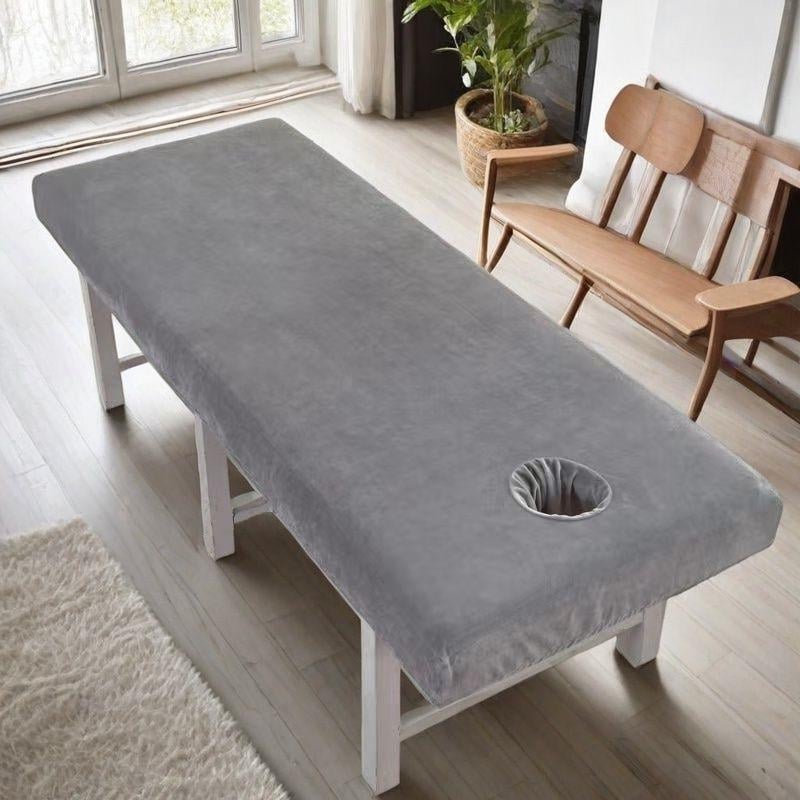 Crystal Velvet ochranný poťah na posteľ pre kozmetický salón, ochranná plachta na masážnu kliniku, s otvormi, prispôsobiteľná