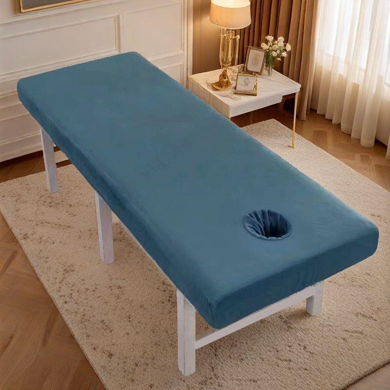 Crystal Velvet ochranný poťah na posteľ pre kozmetický salón, ochranná plachta na masážnu kliniku, s otvormi, prispôsobiteľná