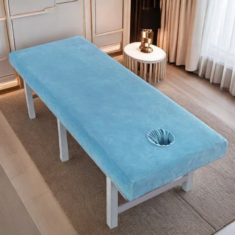 Crystal Velvet ochranný poťah na posteľ pre kozmetický salón, ochranná plachta na masážnu kliniku, s otvormi, prispôsobiteľná