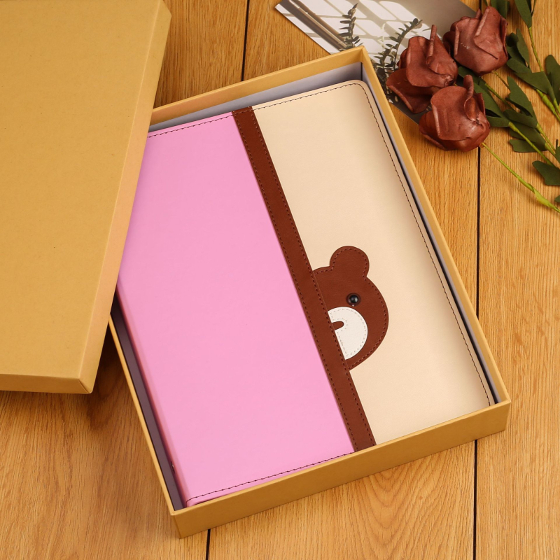 Kožený fotoalbum s vymeniteľnými stranami, DIY zapisovateľný insert album pre rast detí – ručne vyrobená pamätná kniha
