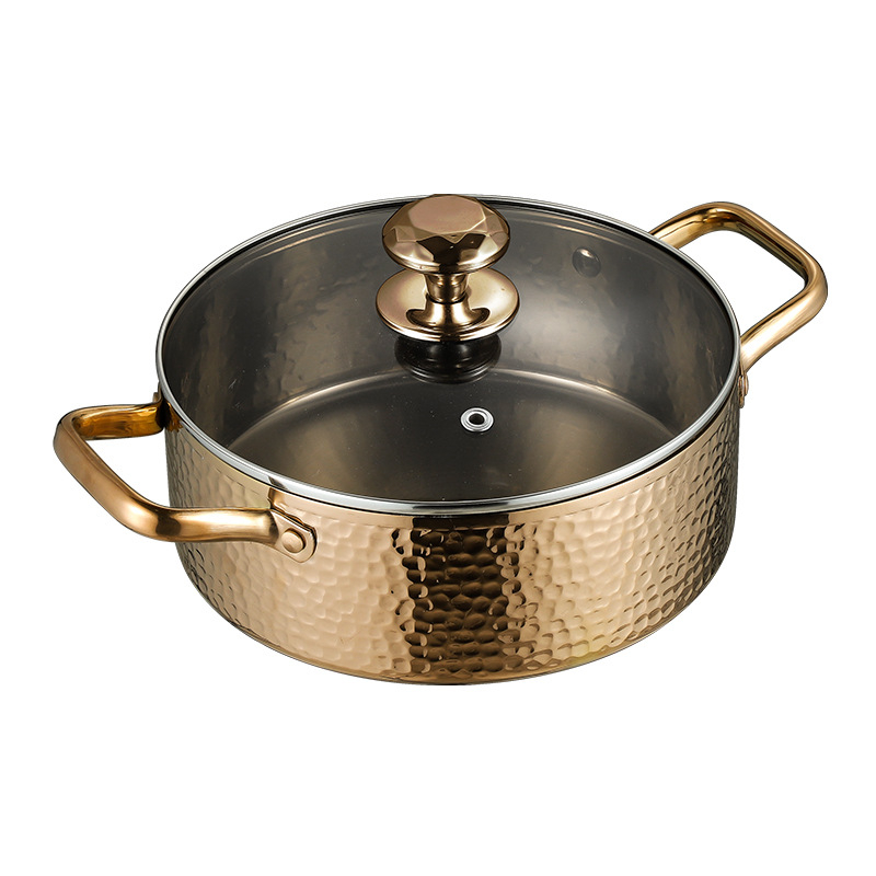 Dvojkomorová hot pot misa z nehrdzavejúcej ocele 304, veľký objem 2,1–4 l, hrubostenná nádoba na hot pot a polievku