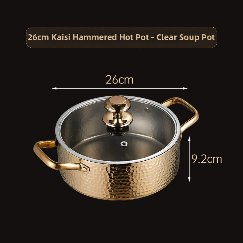 Dvojkomorová hot pot misa z nehrdzavejúcej ocele 304, veľký objem 2,1–4 l, hrubostenná nádoba na hot pot a polievku