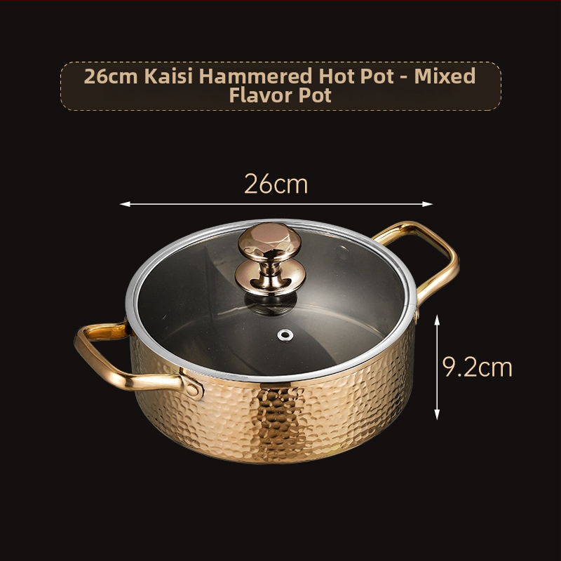 Dvojkomorová hot pot misa z nehrdzavejúcej ocele 304, veľký objem 2,1–4 l, hrubostenná nádoba na hot pot a polievku