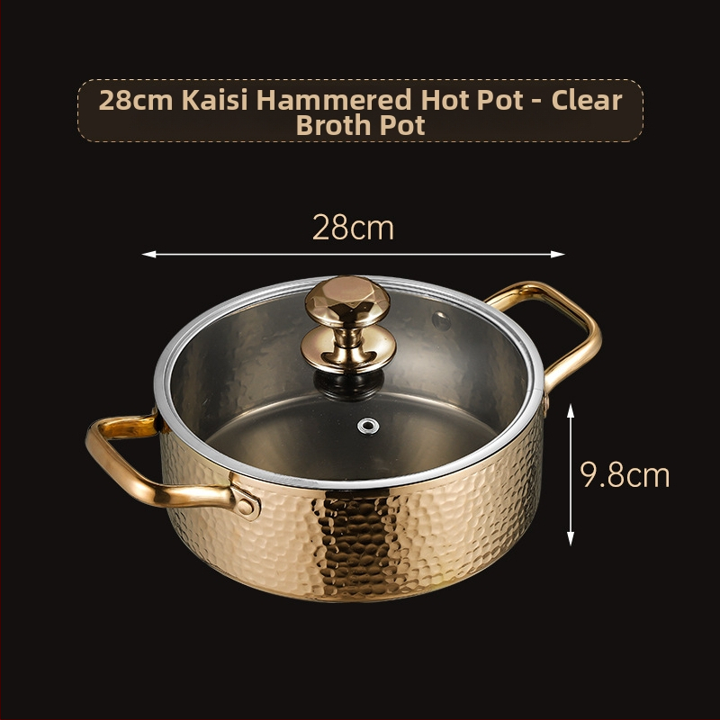 Dvojkomorová hot pot misa z nehrdzavejúcej ocele 304, veľký objem 2,1–4 l, hrubostenná nádoba na hot pot a polievku