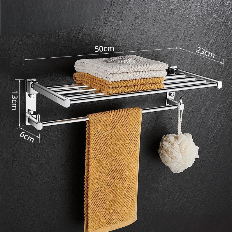 Kúpeľňový vešiak na uteráky z medeného materiálu, skladací úložný regál, moderný minimalistický štýl, šesťdielny set